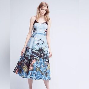 Tracy Reese x Anthropologie Scenic View Dress size 14 silk and linen NWT